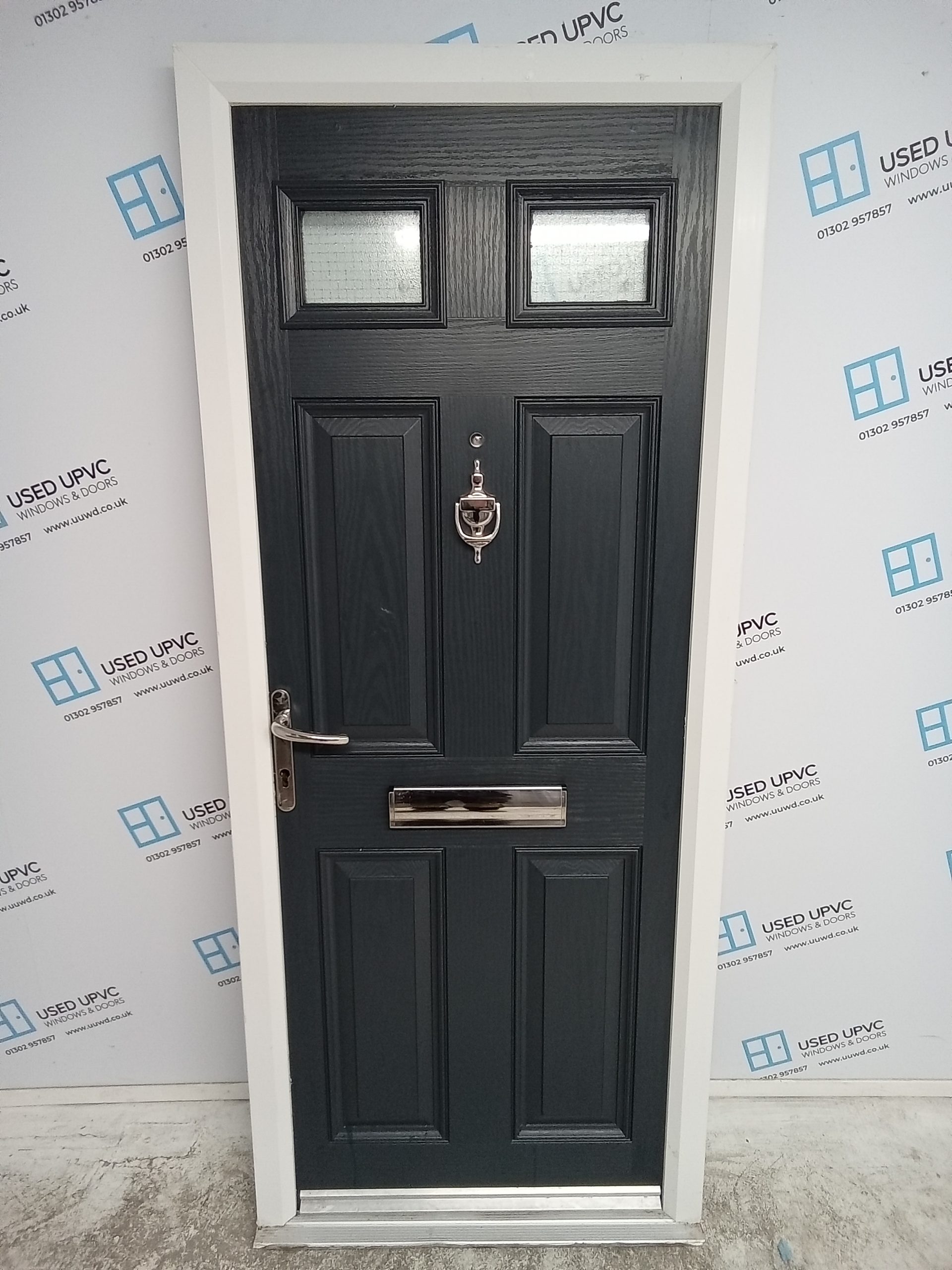 Used Anthracite Grey Composite Front Fire Door 840mm x 2000mm 0369 ...