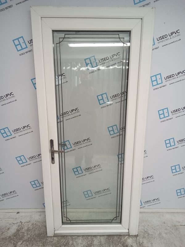 Used White Upvc Full Glass Back Door 920mm x 2065mm (reduce to 900mm) 0426