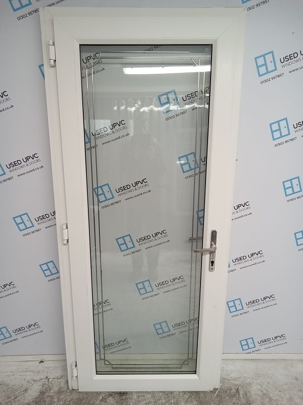 Used White Upvc Full Glass Back Door 920mm x 2065mm (reduce to 900mm) 0426 - Image 2