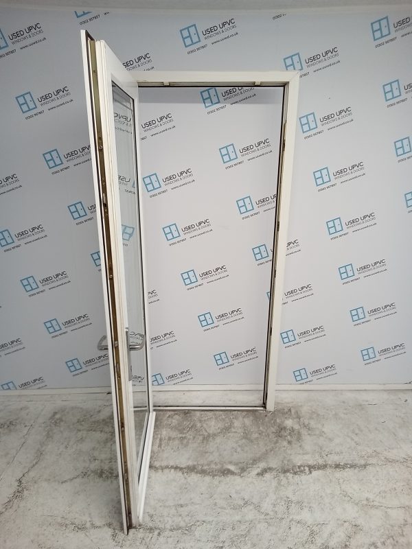 Used White Upvc Full Glass Back Door 920mm x 2065mm (reduce to 900mm) 0426 - Image 3