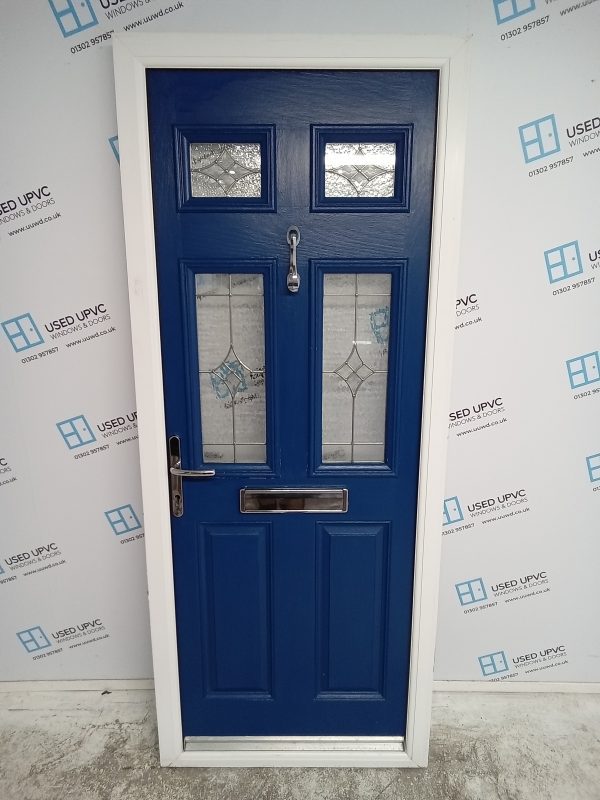 Used Blue Composite Front Door 840mm x 2060mm 0432