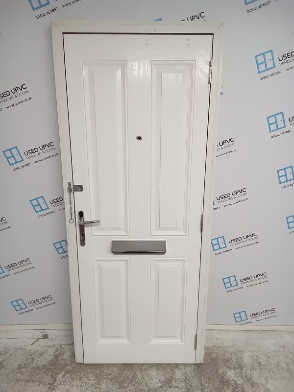 Used White Composite Front Door 840mm x 2015mm 0697 - Image 2