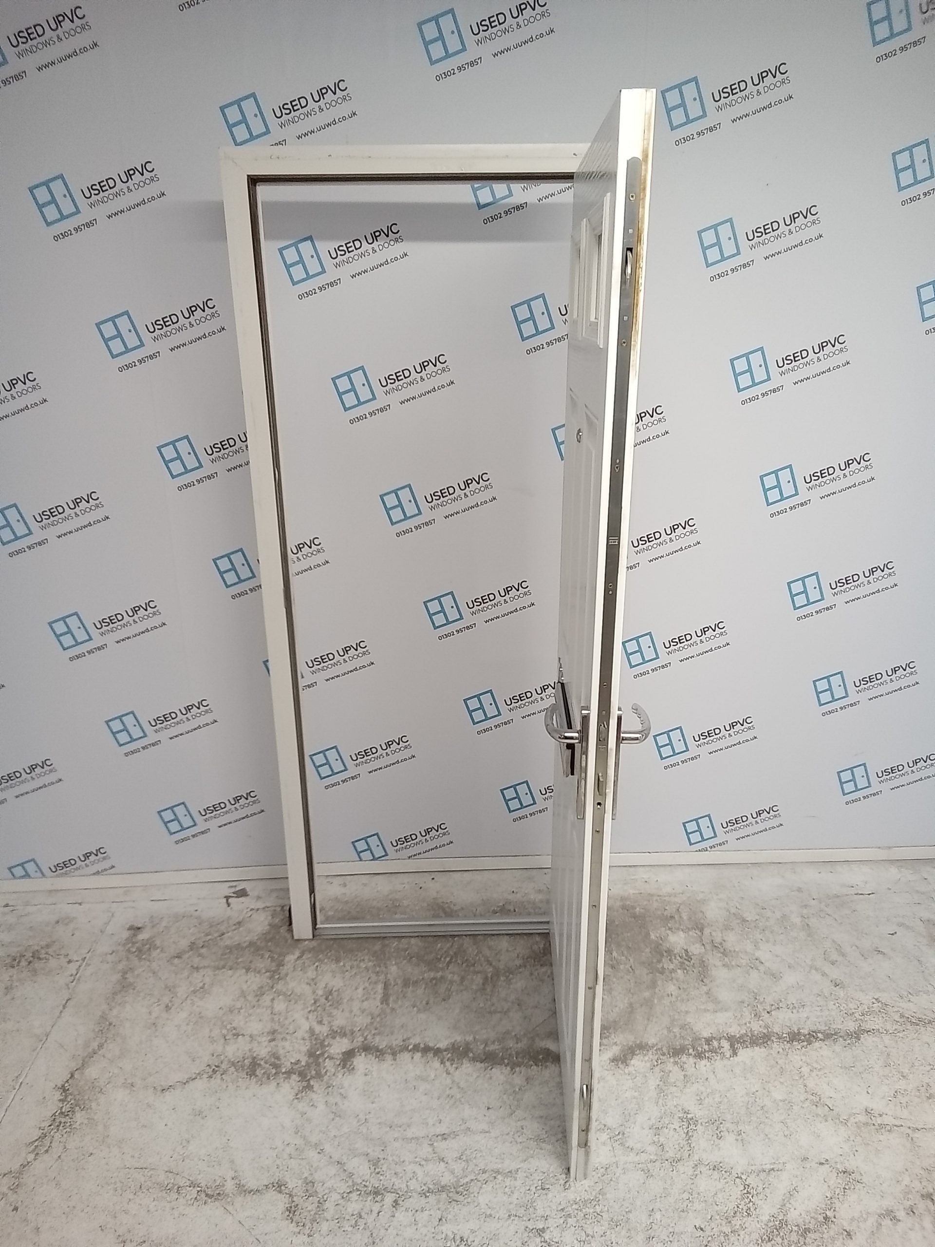 Used White Composite Front Fire Door 840mm x 2000mm 0712 | Used UPVC ...