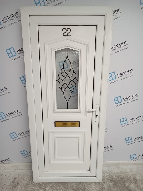 Used White Upvc Front Door 900mm x 2065mm 0539
