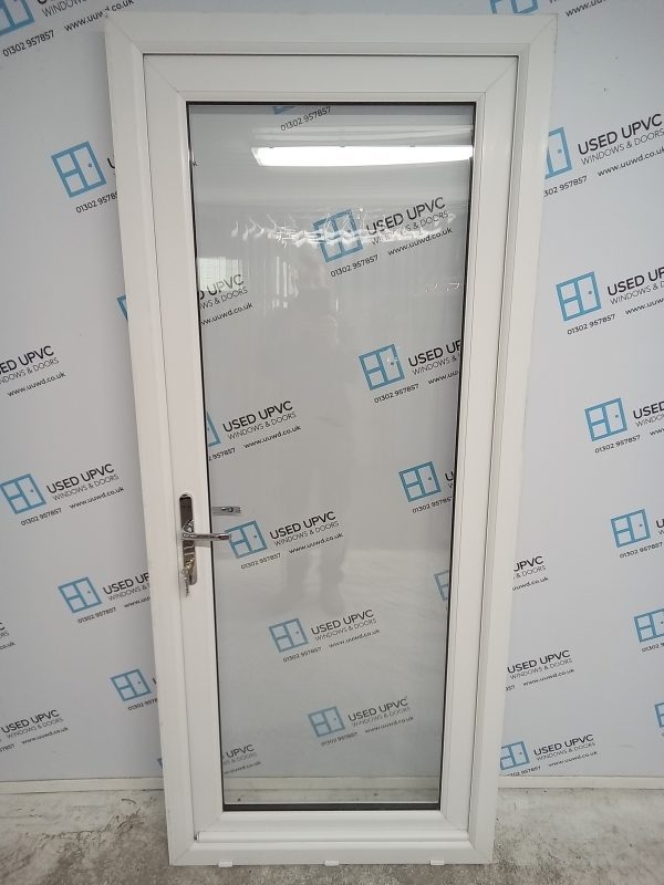 Used White Upvc Full Glass Back Door 900mm x 2090mm 0210