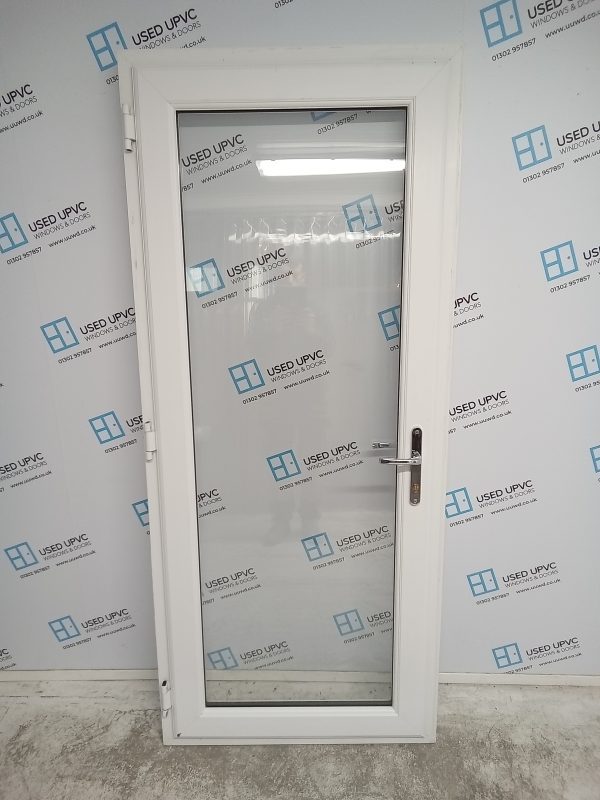 Used White Upvc Full Glass Back Door 900mm x 2090mm 0210 - Image 2