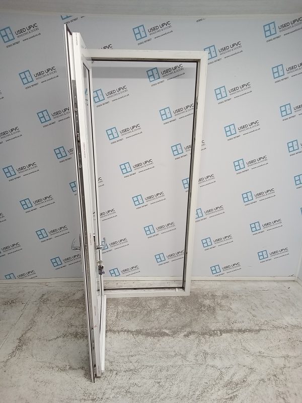Used White Upvc Full Glass Back Door 900mm x 2090mm 0210 - Image 3