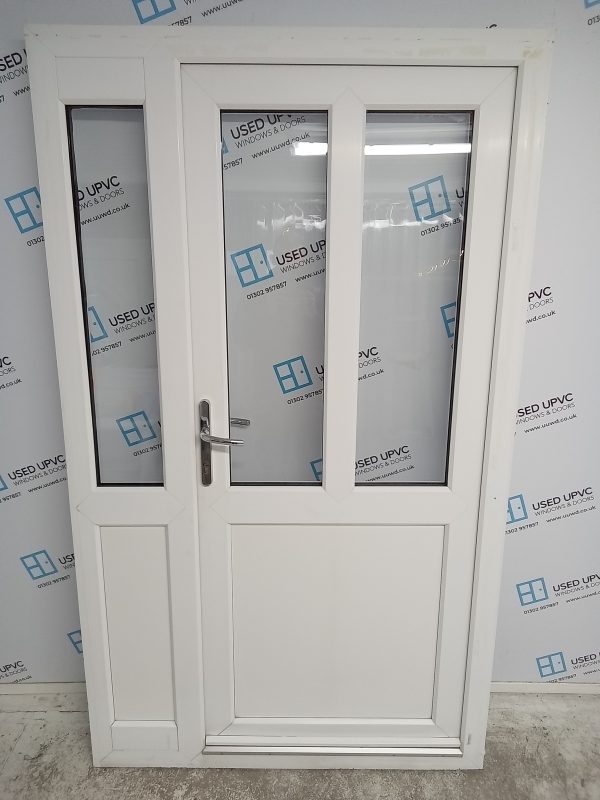 Used White Upvc Back Door And Side Panel 1200mm x 2040mm DS029