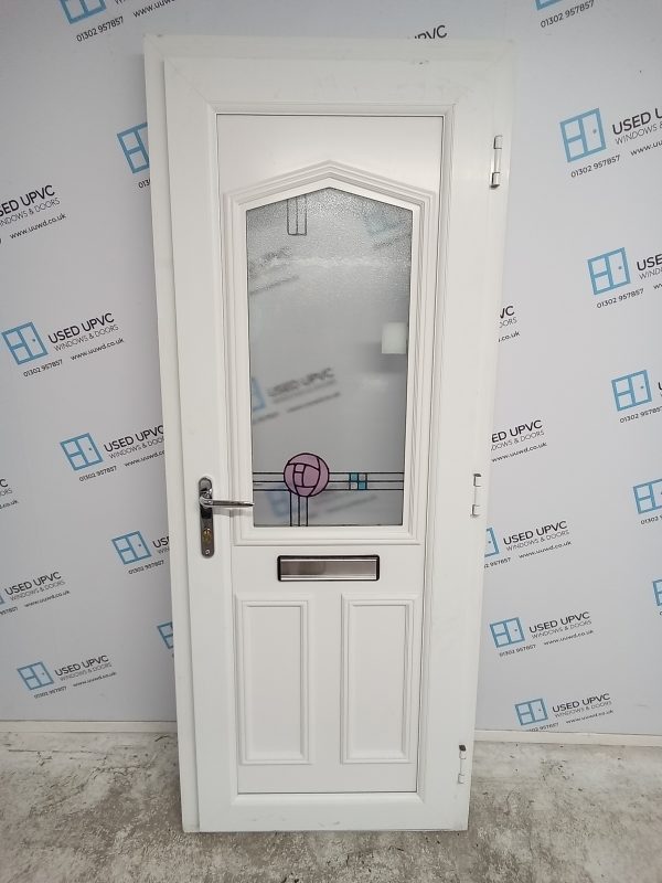 Used White Upvc Front Door 810mm x 2030mm 0079 - Image 2