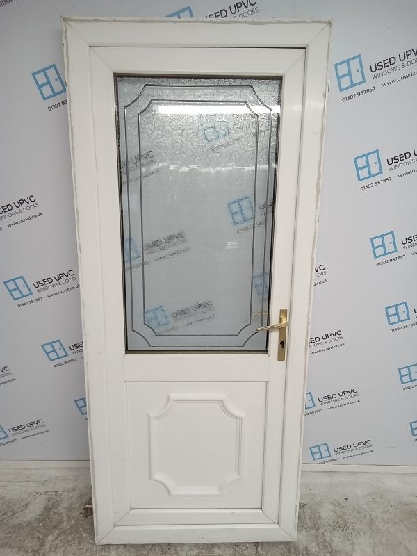 Used White Upvc Back Door 855mm x 2000mm 0129