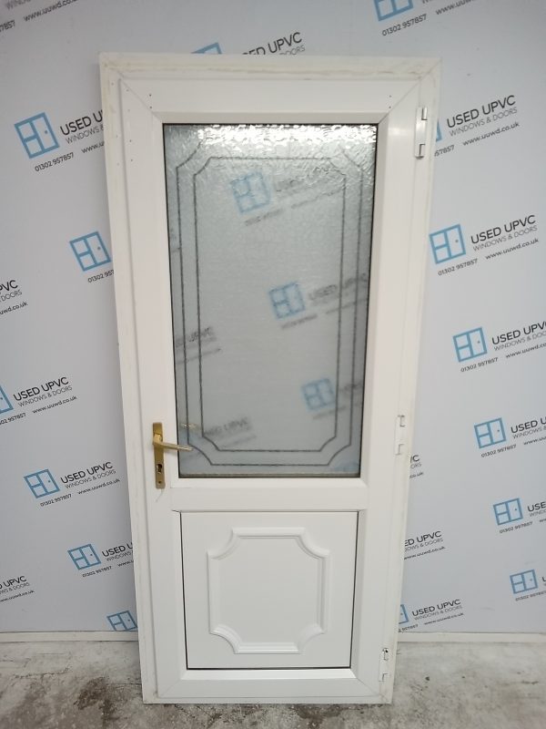 Used White Upvc Back Door 855mm x 2000mm 0129 - Image 2