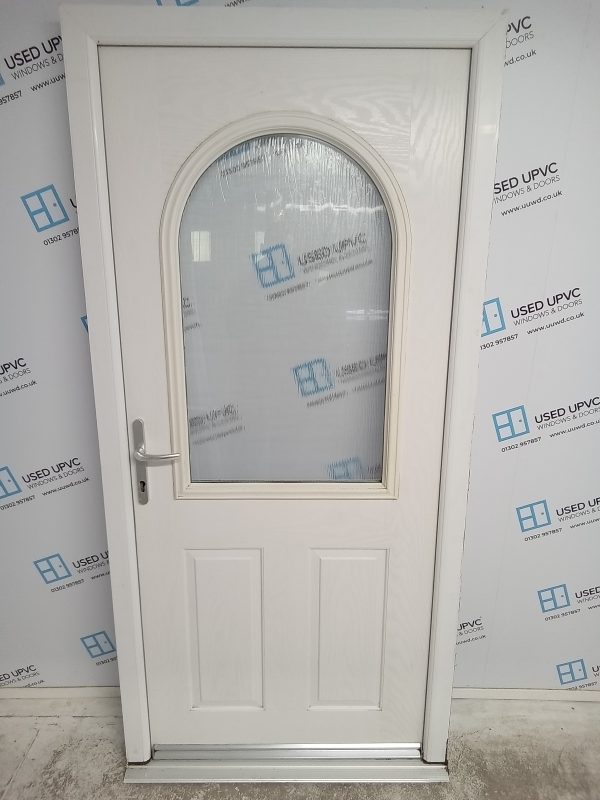 Used White Composite Back Door 980mm x 2060mm 0006