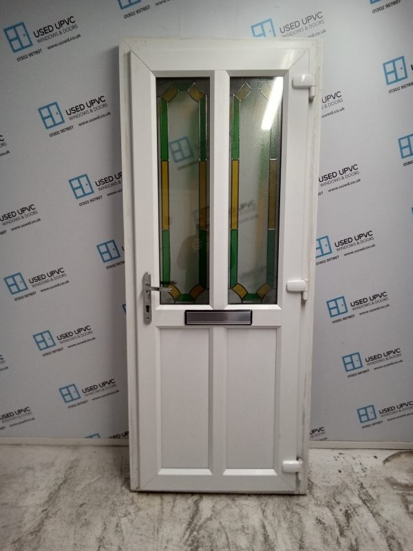 Used Green Upvc Front Door 850mm x 2050mm 0293 - Image 2