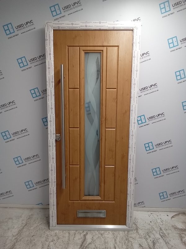 Brand New Outward Opening Oak Composite Front Door 890mm x 2100mm ND15 - Image 2