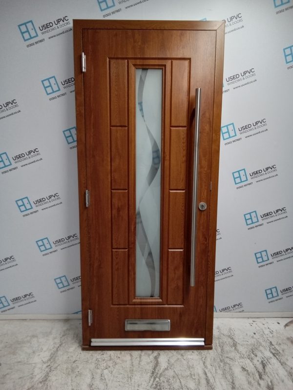 Brand New Outward Opening Oak Composite Front Door 890mm x 2100mm ND15