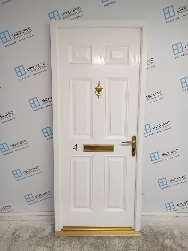 Used White Composite Front Door 880mm x 2065mm 0429