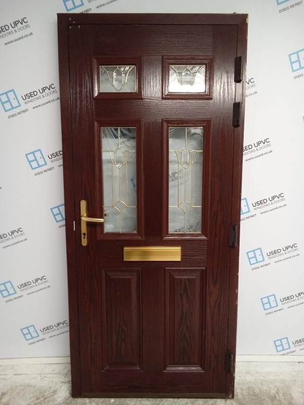 Used Rosewood Composite Front Door 910mm x 2030mm 0232 - Image 2