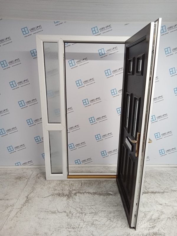 Used Black on White Upvc Front Door And Side Panel 1190mm x 2080mm DS011 - Image 3