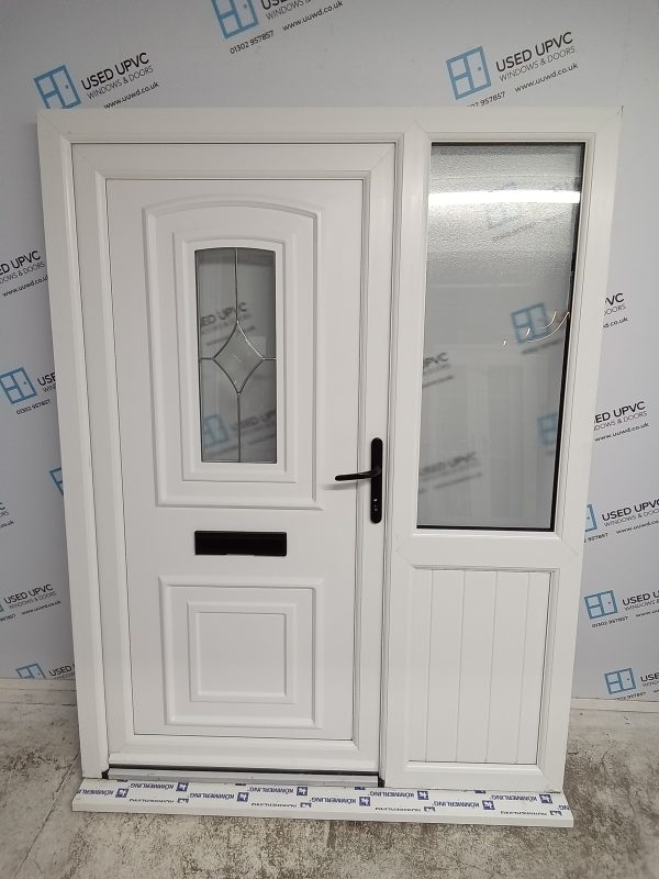 Used White Upvc Front Door And Side Panel 1440mm x 1910mm DS002