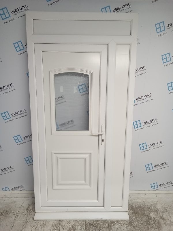 Used White Upvc Back Door And Side Panel With Toplight 1135mm x 2280mm DS001