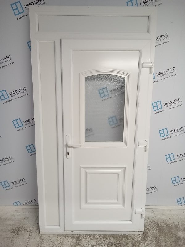 Used White Upvc Back Door And Side Panel With Toplight 1135mm x 2280mm DS001 - Image 2