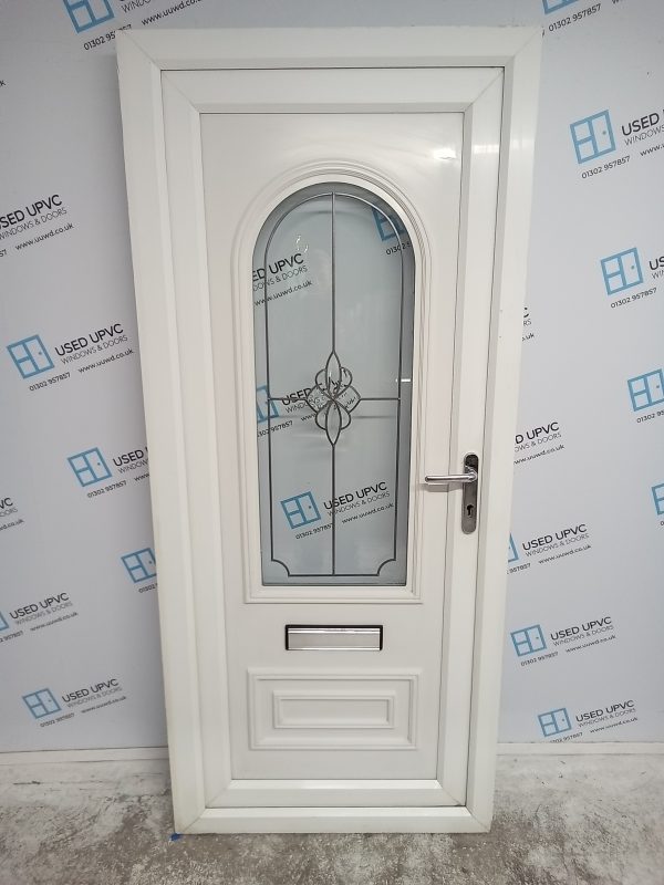Used White Upvc Front Door 900mm x 2035mm (reduce to 885mm) 0513