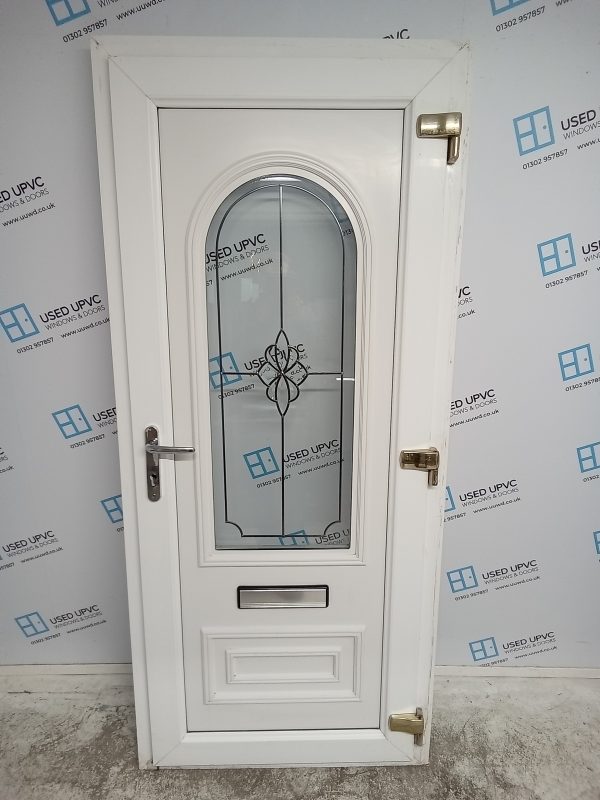 Used White Upvc Front Door 900mm x 2035mm (reduce to 885mm) 0513 - Image 2