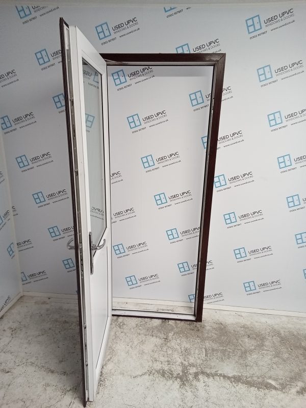 Used Rosewood Upvc Outward Opening Back Door 850mm x 2065mm 0672 - Image 3