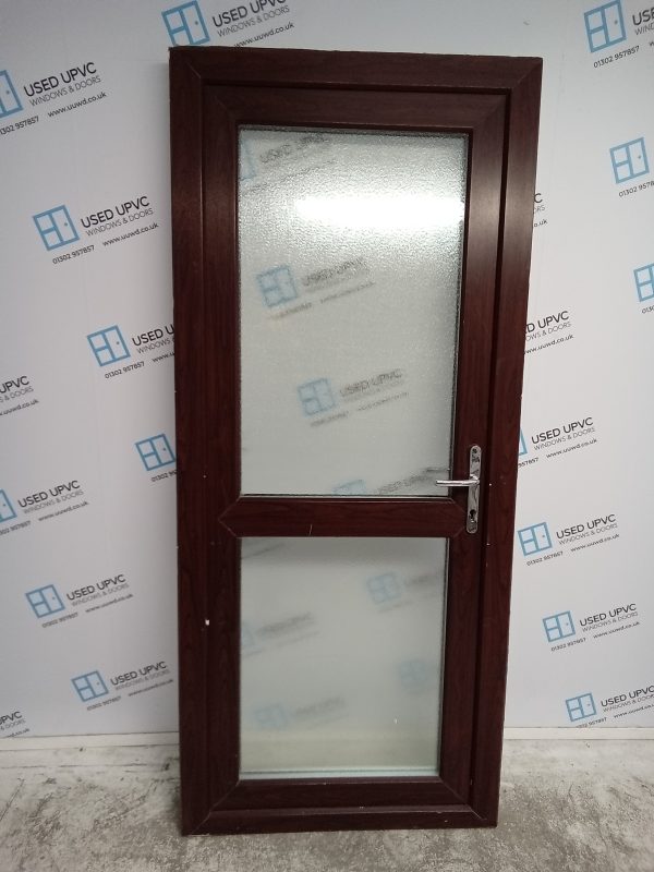 Used Rosewood Upvc Back Door 900mm x 2055mm 0688