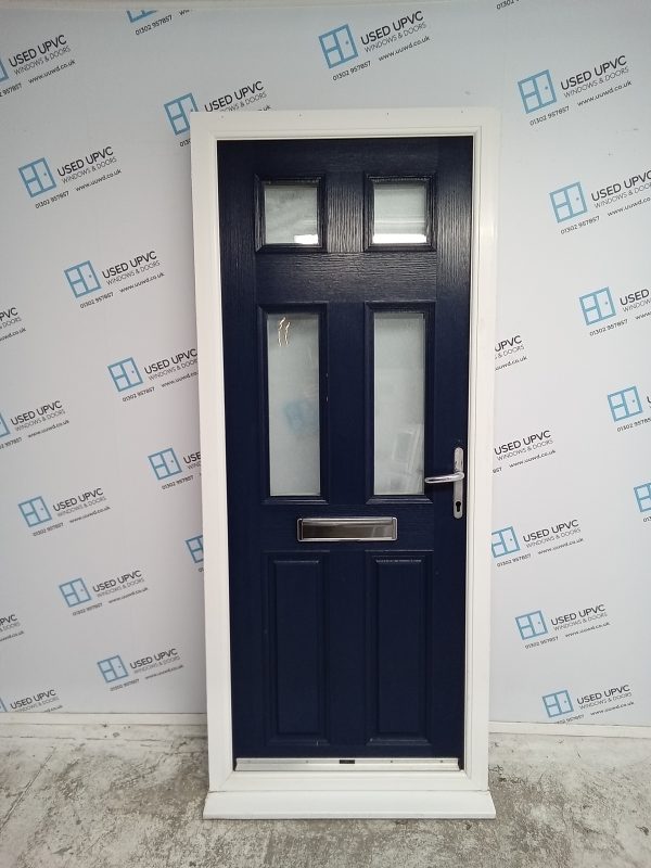Used Navy Blue Composite Front Door 880mm x 2100mm 0743