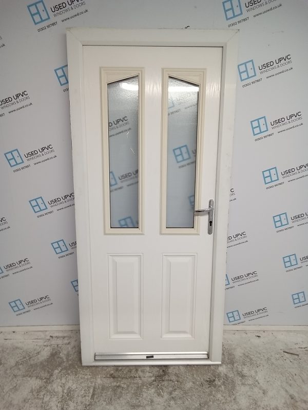 Used White Composite Back Door 920mm x 2035mm 0784
