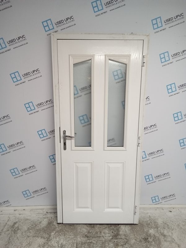 Used White Composite Back Door 920mm x 2035mm 0784 - Image 2