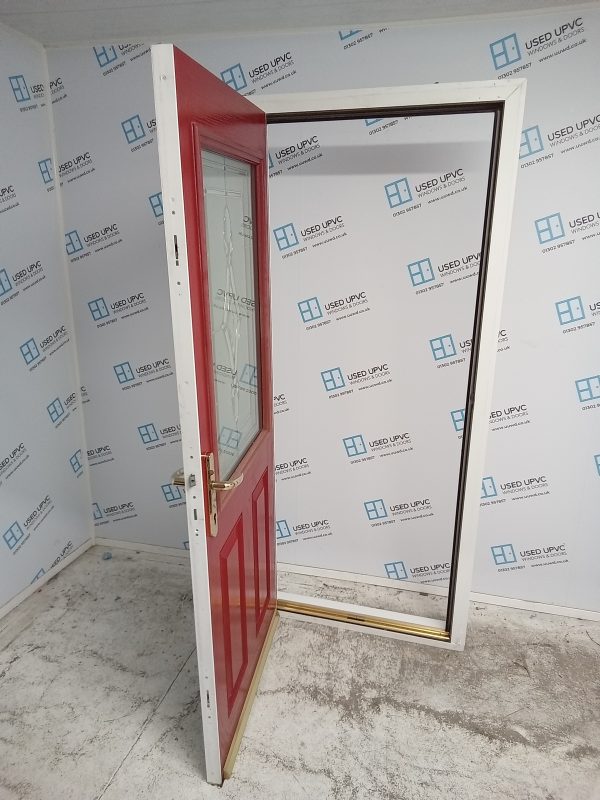 Used Red Composite Door 890mm x 2070mm 0105 - Image 3