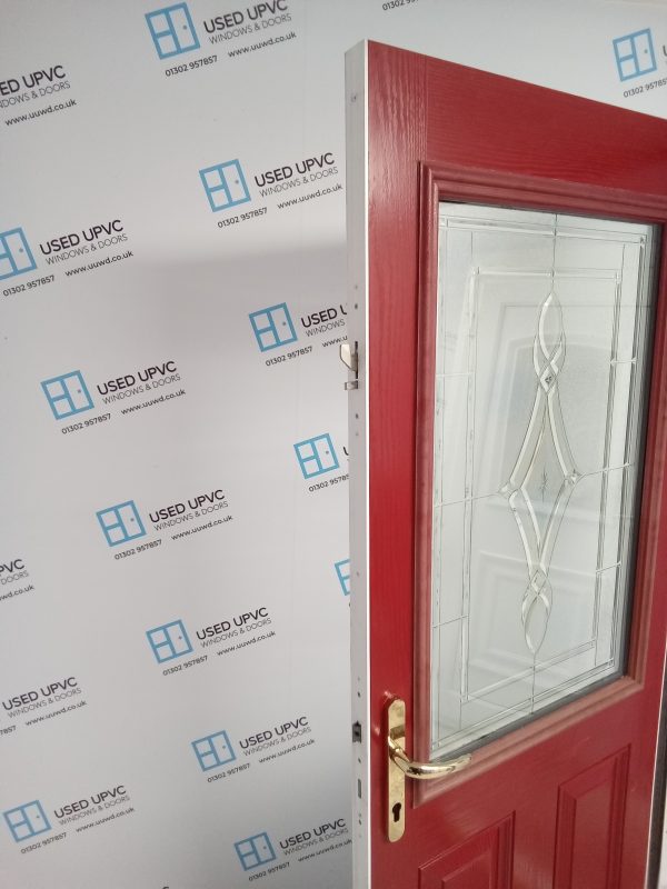 Used Red Composite Door 890mm x 2070mm 0105 - Image 4