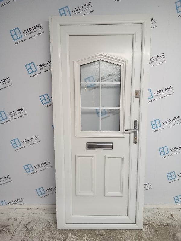 Used White Upvc Front Door 890mm x 2070mm 0114