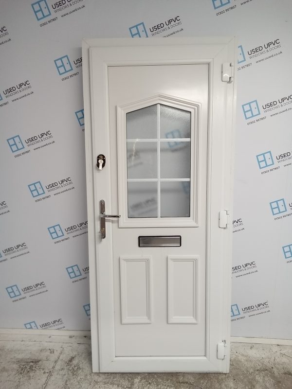 Used White Upvc Front Door 890mm x 2070mm 0114 - Image 2