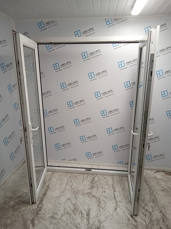 Used White Upvc French Doors 1500mm x 2070mm EA4 - Image 3