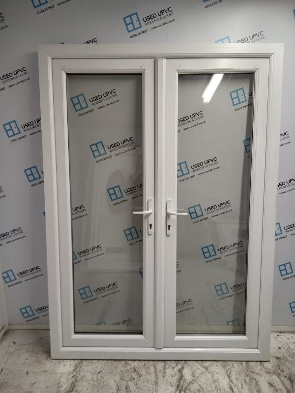 Used White Upvc French Doors 1500mm x 2070mm EA4 - Image 2