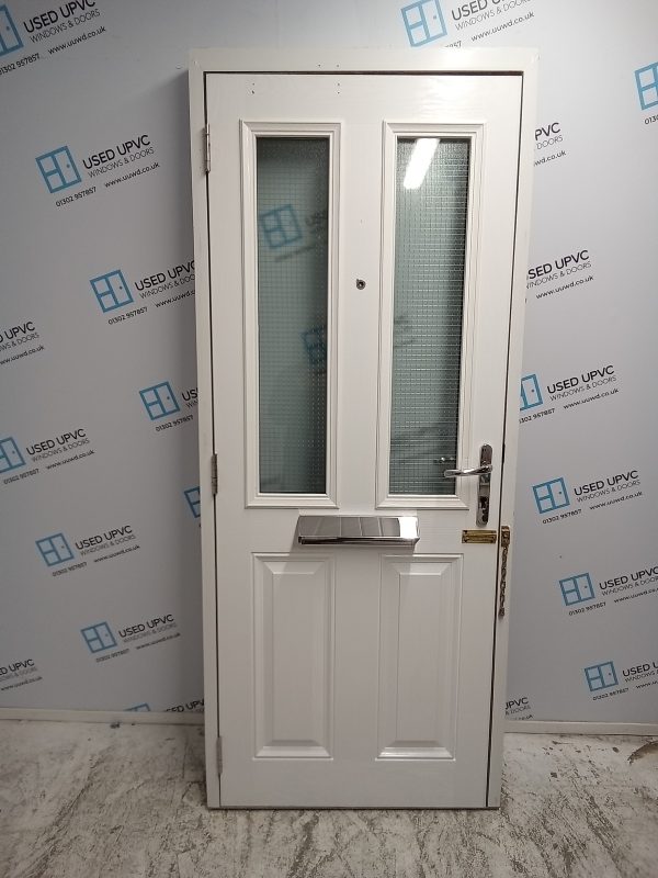 Used Navy Blue Composite Front Door 830mm x 2010mm 0205 - Image 2