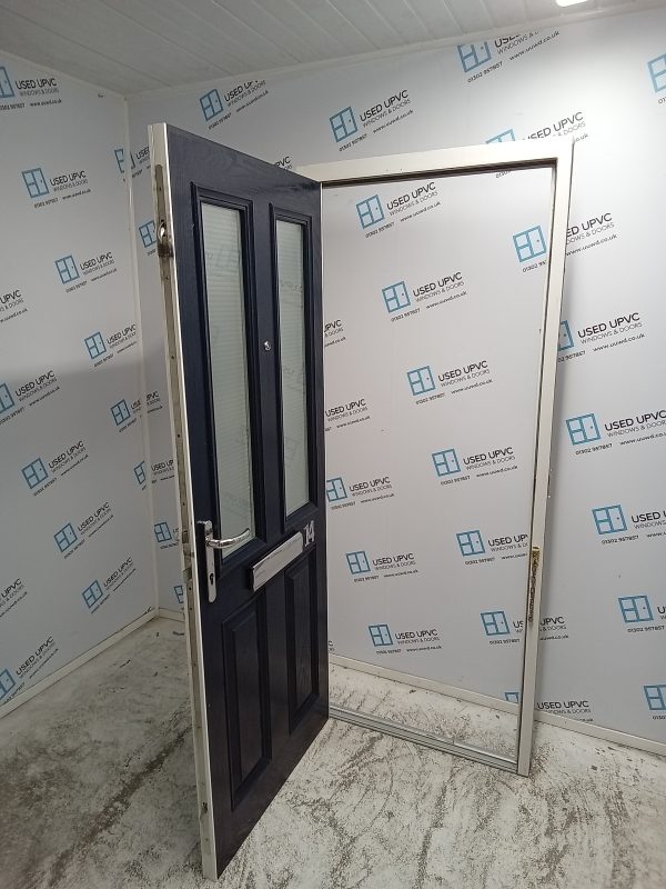 Used Navy Blue Composite Front Door 830mm x 2010mm 0205 - Image 3