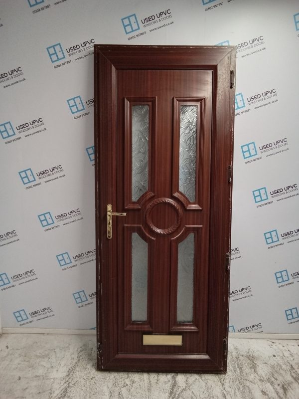 Used Woodgrain Upvc Front Door 865mm x 2095mm 0441 - Image 2