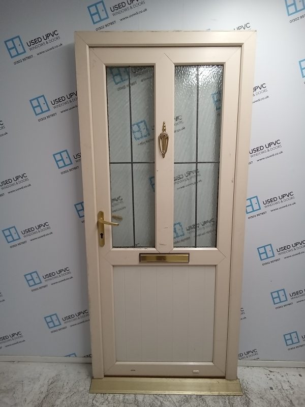 Used Cream Upvc Front Door 935mm x 2085mm 0402