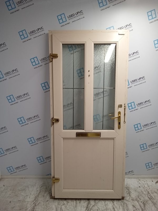 Used Cream Upvc Front Door 935mm x 2085mm 0402 - Image 2