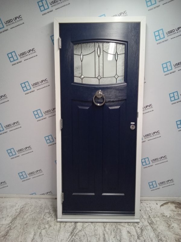 Brand New Blue on Red Outward Opening Composite Door 890mm x 2100mm ND38