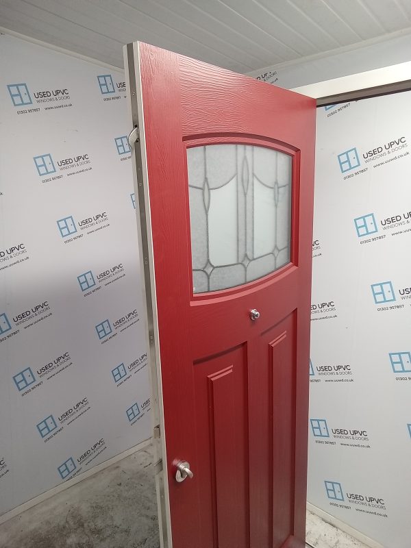 Brand New Blue on Red Outward Opening Composite Door 890mm x 2100mm ND38 - Image 4