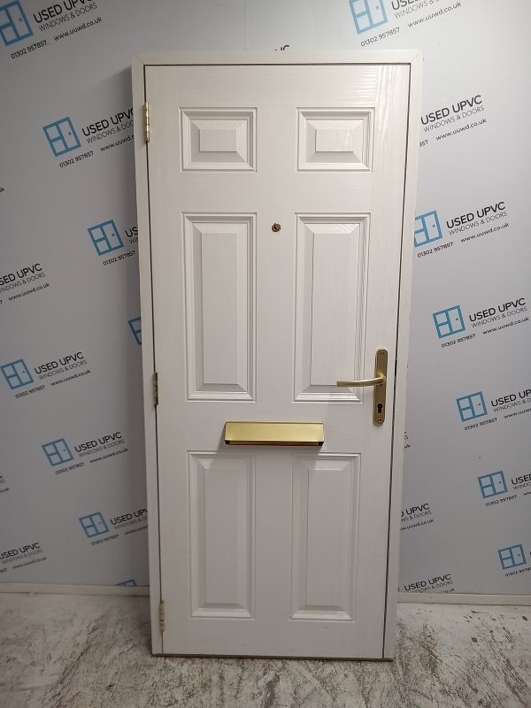 Used Red Composite Front Door 840mm x 1960mm 0653 - Image 2