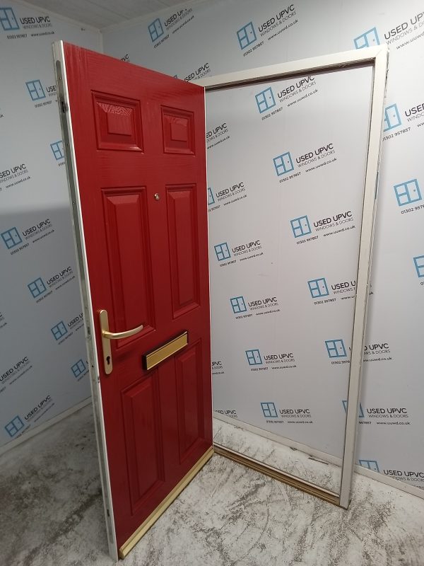Used Red Composite Front Door 840mm x 1960mm 0653 - Image 3