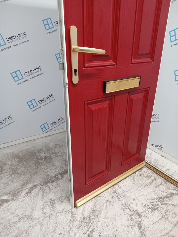 Used Red Composite Front Door 840mm x 1960mm 0653 - Image 5