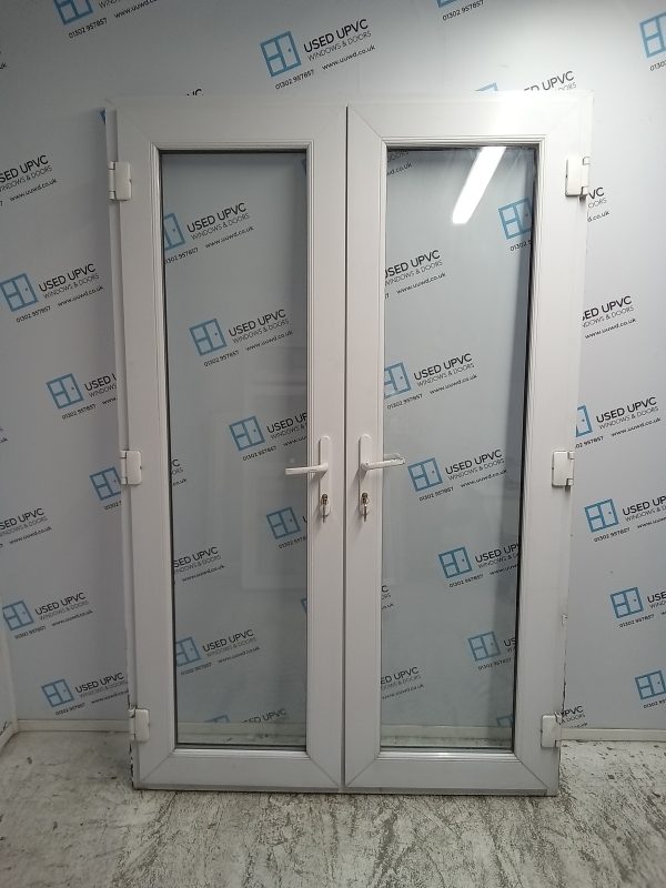 Used White Upvc French Doors 1350mm x 2100mm EA6