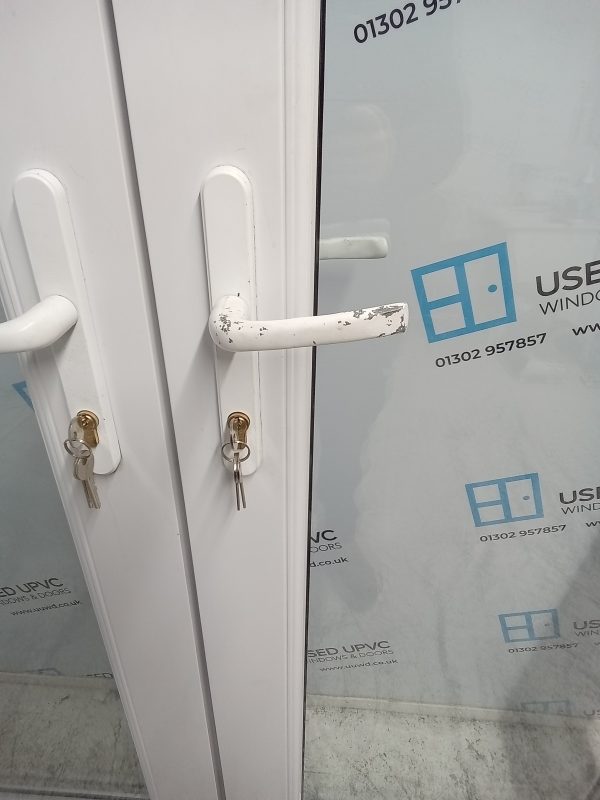 Used White Upvc French Doors 1350mm x 2100mm EA6 - Image 4